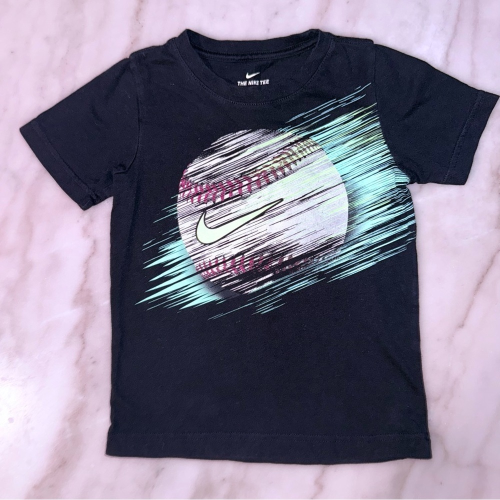 Nike Kids Black Graphic baseball Tee shirt size 7